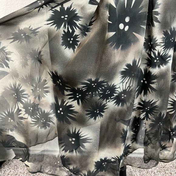 Kenzo Paris Sheer Crane Silk Wrap Midi Maxi Skirt - Picture 2 of 8